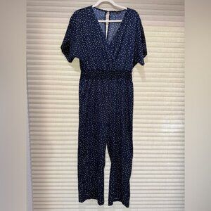 SHEIN Dark Blue Jumpsuit with White Dots